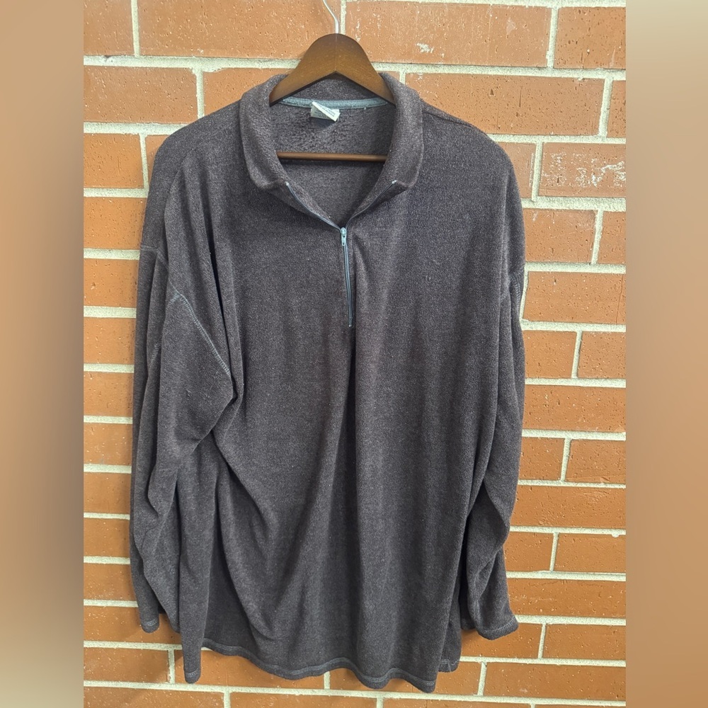 High Sierra XL Brown Quarter Zip Fleece Pullover Outdoor Hiking Casual